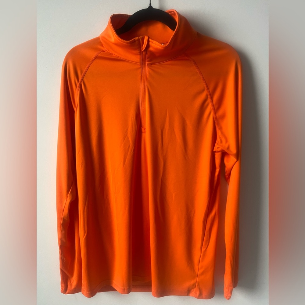 Orange Quarter-Zip Pullover